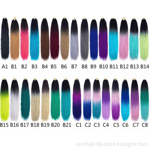 MYZYR Ombre Senegalese Twist Hair Crochet Braids 20 Inch Synthetic Braiding Hair for Women Grey,blue,pink,bro Synthetic Fibres